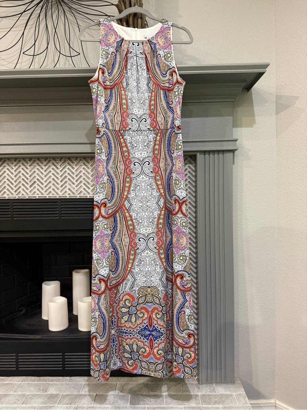London Times Multicolor Paisley Print Maxi Dress